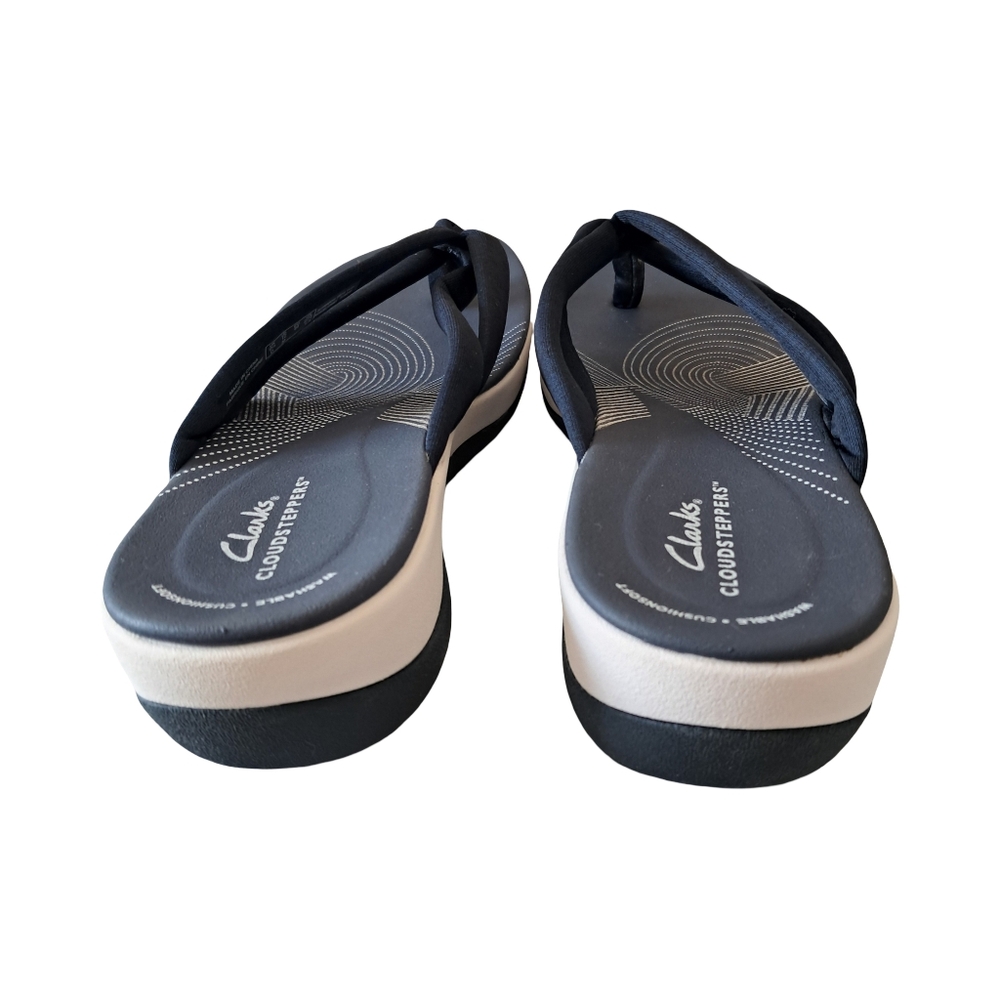 Clarks Cloudsteppers Arla Kaylie Navy Marine Women's Sandals Size 12 M New - Picture 3 of 8